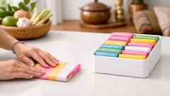 วิธีพับถุงพลาสติกแบบสี่เหลี่ยมให้แบน เก็บในลิ้นชักได้เยอะขึ้นแบบเห็นผล