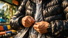 ทริคแต่งตัวกันลมเช้าๆ ในไทย ใส่เสื้อกันฝนไว้ข้างในแล้วทับดาวน์ อุ่นขึ้นจริงไหม