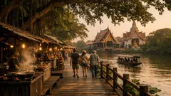 เที่ยวใกล้กรุงเทพฯ แบบวันเดียวที่ตลาดร่มไม้ชายน้ำ วัดพระลอย สุพรรณบุรี