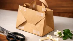 ทำถุงห่อของขวัญจากซองสีน้ำตาลใน 4 ขั้นตอน ใช้เวลาไม่กี่นาที